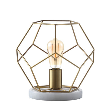 James 10" Metal/Marble LED Table Lamp - JONATHAN Y